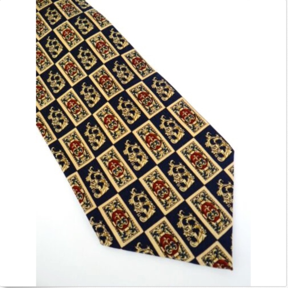 PIERRE BALMAIN PARIS Designer Silk Tie Black Gold - Picture 7 of 7